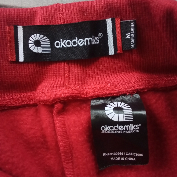 Women's akademiks Joggers Red & Black Sweatpants High Rise Elastic Waist Band - Picture 14 of 16